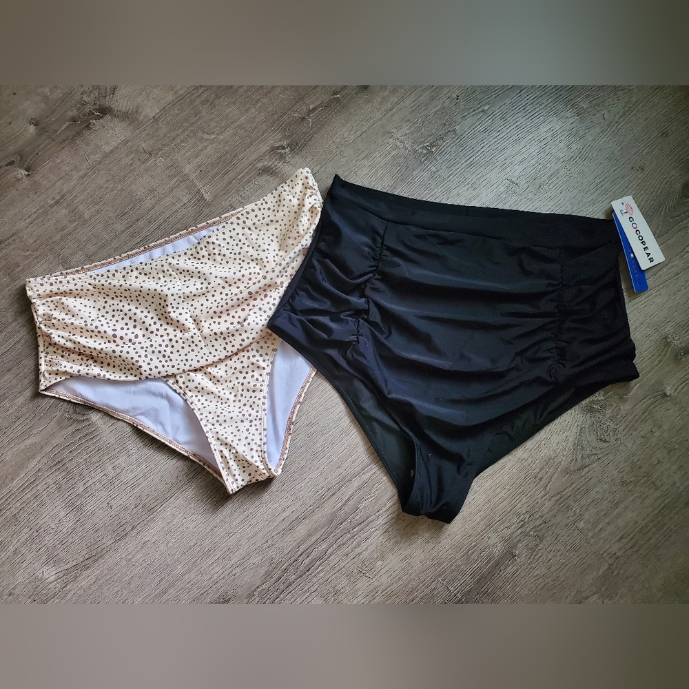 Plus Size High Waist Swim Bottoms